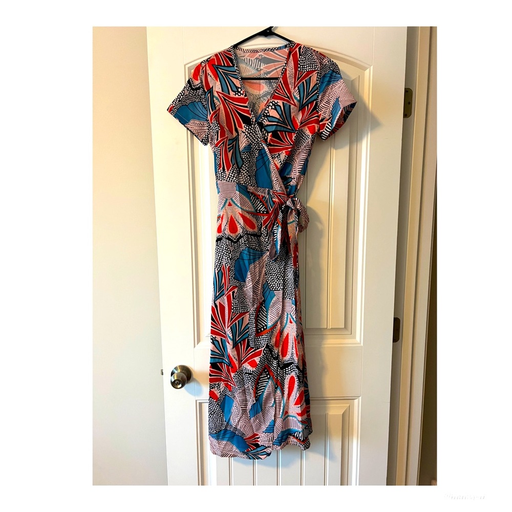 Funky print wrap maxi dress